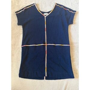 Madewell Women's XS Mini‎ Dress Navy Blue Short Sleeve Boho Summer Dress